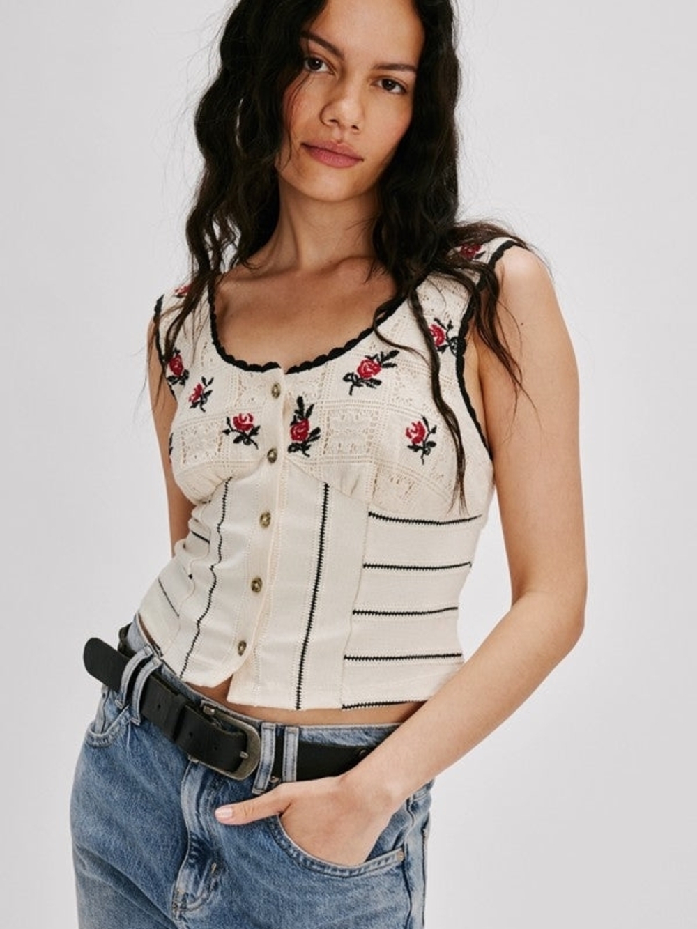 NWT Free People Rosebud Knit Top Medium
